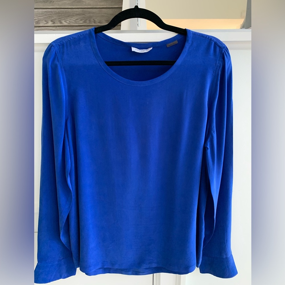 Equipment Blouse (L)vibrant Blue long sleeve